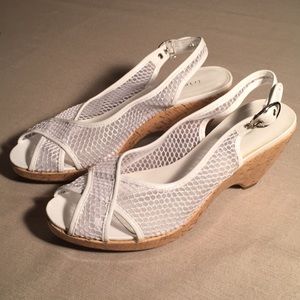 White Mesh Platform Sandals